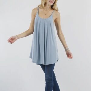Pleated Cami Ash Blue